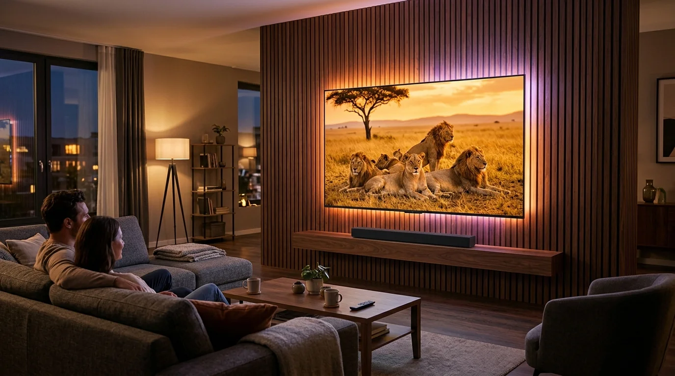 High definition television stream playback on modern screen